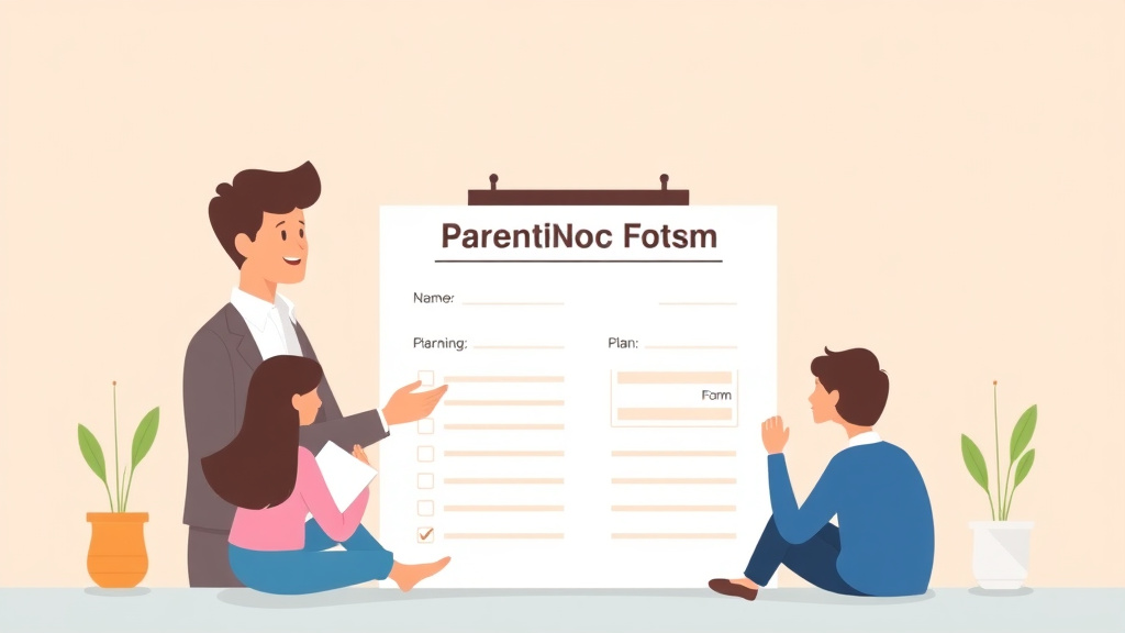 Illustration showing key concepts related to parenting plan form: how to fill it out
