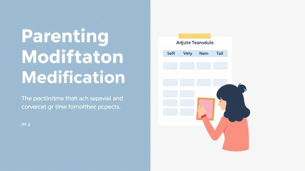 Visual guide for practical steps in parenting time modification form: adjusting the schedule