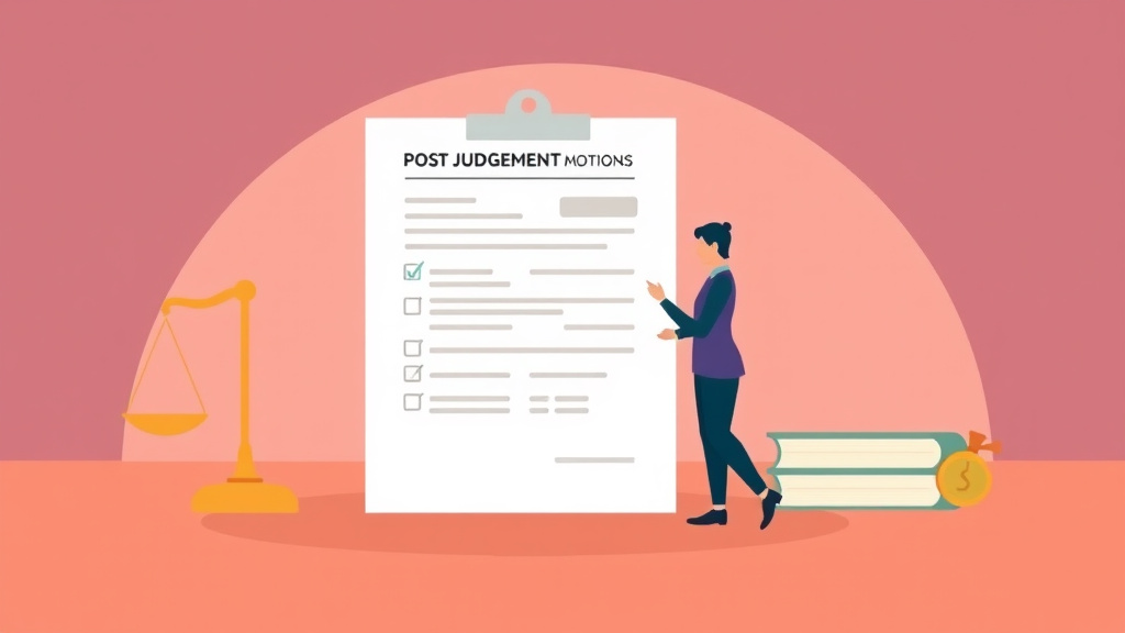 Illustration showing key concepts related to post-judgment motion form: requesting changes after divorce