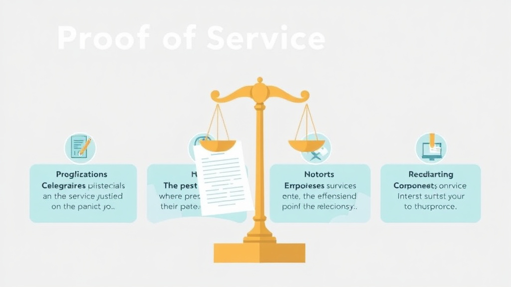 Visual guide for practical steps in proof of service in divorce: filing requirements and methods