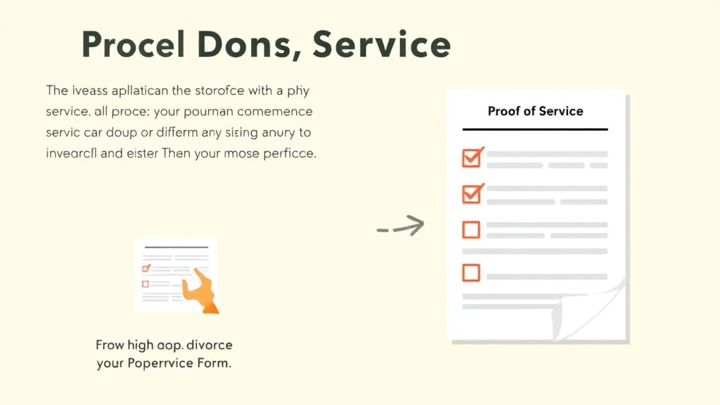 Visual guide for practical steps in proof of service form: documenting proper service