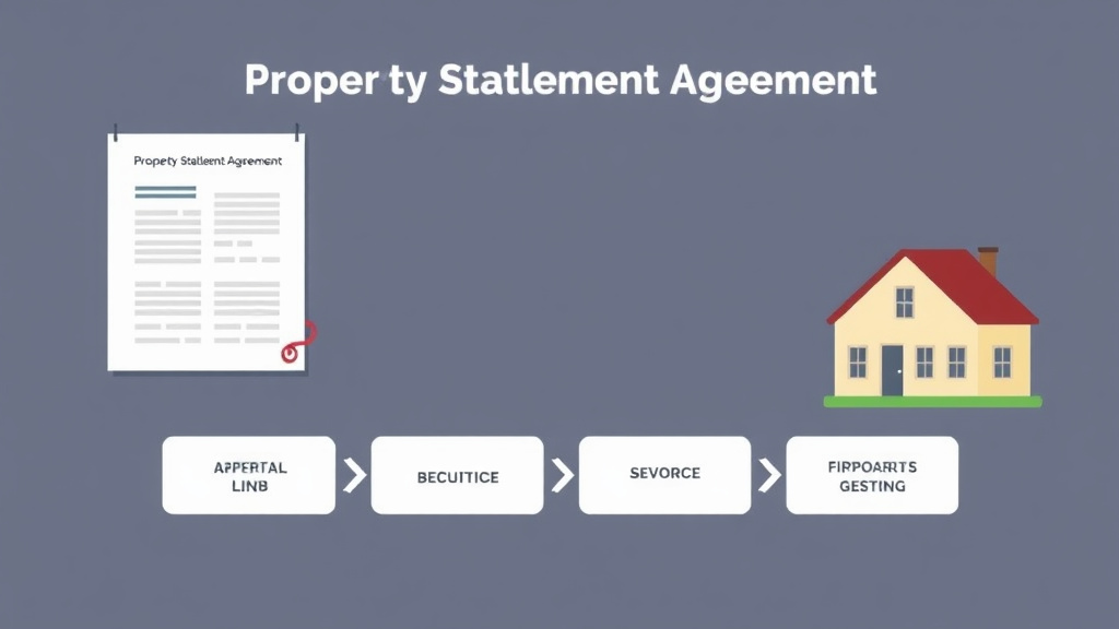 Visual guide for practical steps in property settlement agreement form: division of assets