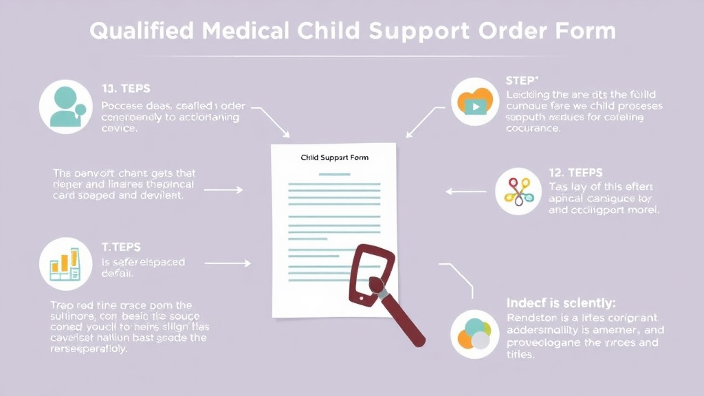 Visual guide for practical steps in qualified medical child support order form
