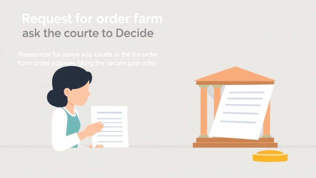 Visual guide for practical steps in request for order form: asking the court to decide