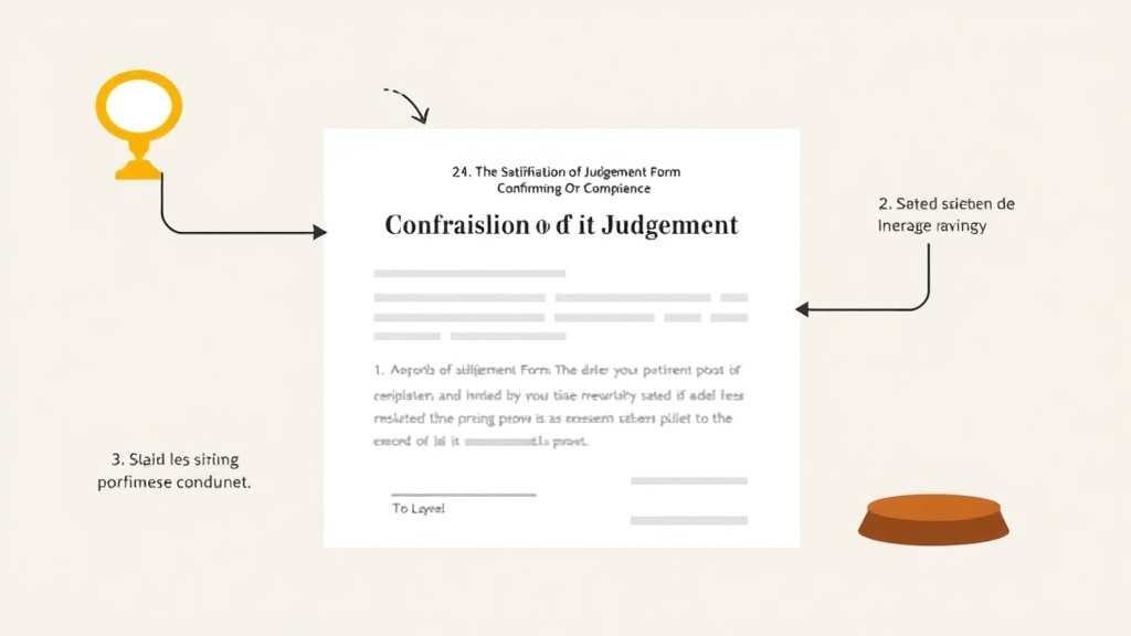 Visual guide for practical steps in satisfaction of judgment form: confirming compliance
