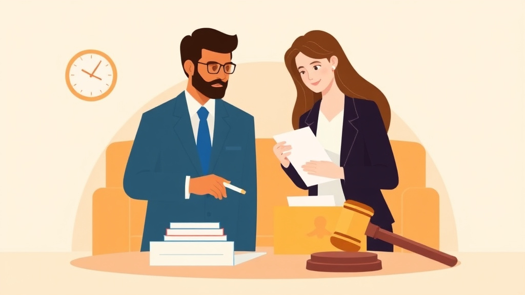 Illustration showing key concepts related to serving divorce papers by mail: when it is allowed