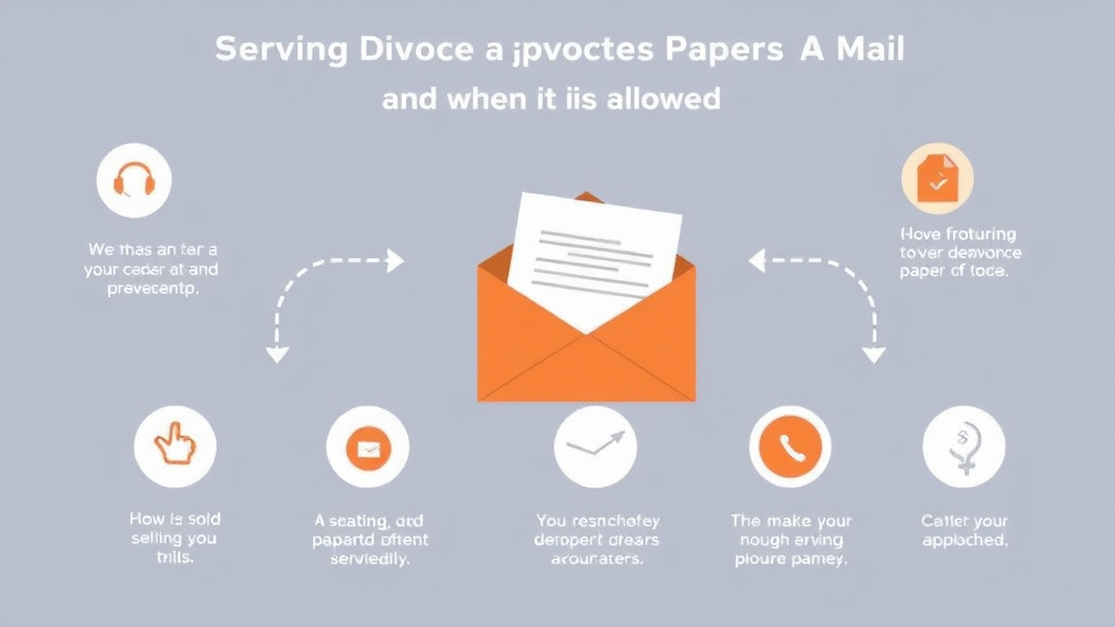 Visual guide for practical steps in serving divorce papers by mail: when it is allowed