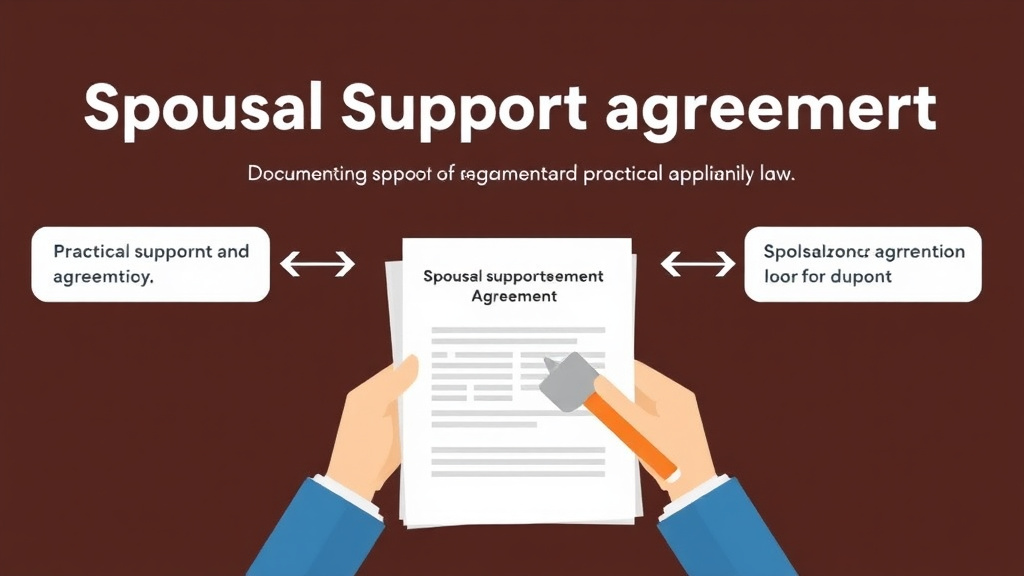 Visual guide for practical steps in spousal support agreement form: documenting alimony terms
