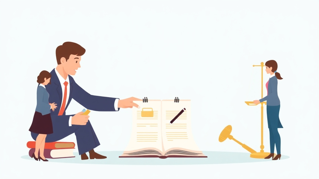 Illustration showing key concepts related to stipulation agreements in divorce: putting your agreement on record