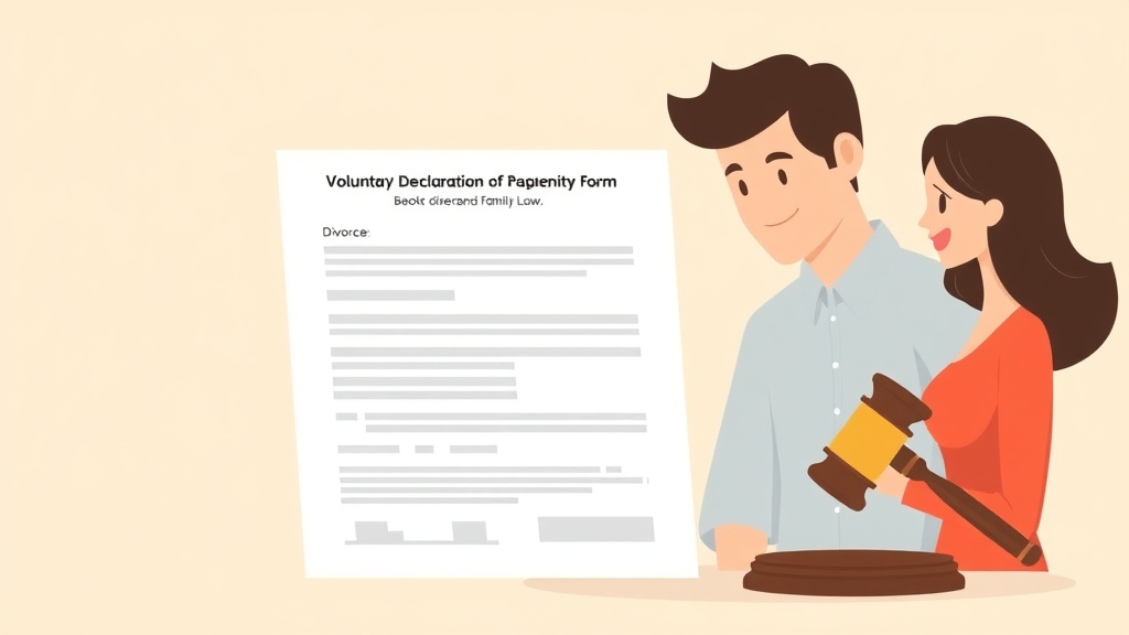 Illustration showing key concepts related to voluntary declaration of paternity form