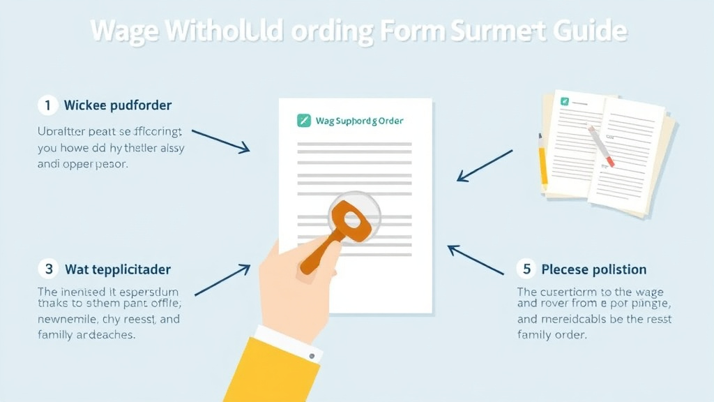 Visual guide for practical steps in wage withholding order for support: form guide