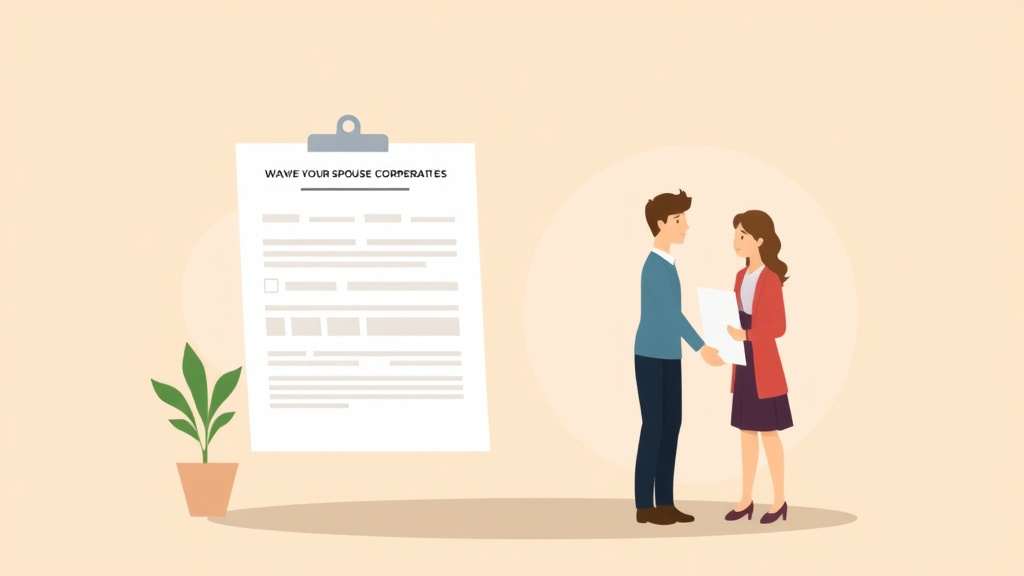 Illustration showing key concepts related to waiver of service form: when your spouse cooperates