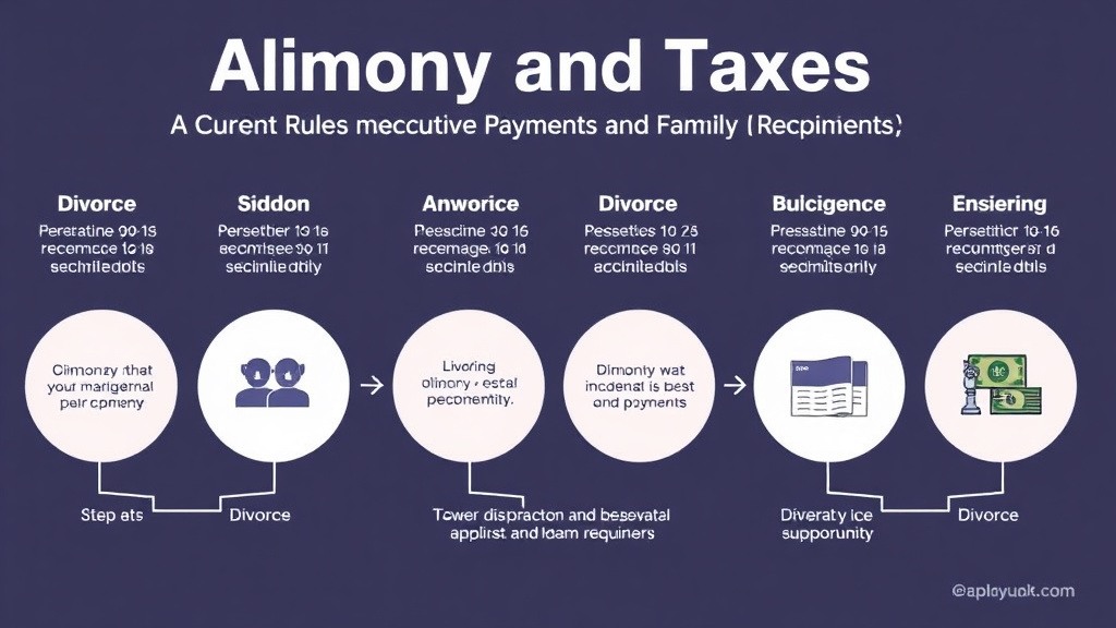 Visual guide for practical steps in alimony and taxes: current rules for payments and recipients