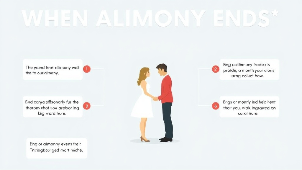 Visual guide for practical steps in when alimony ends: termination events and rules