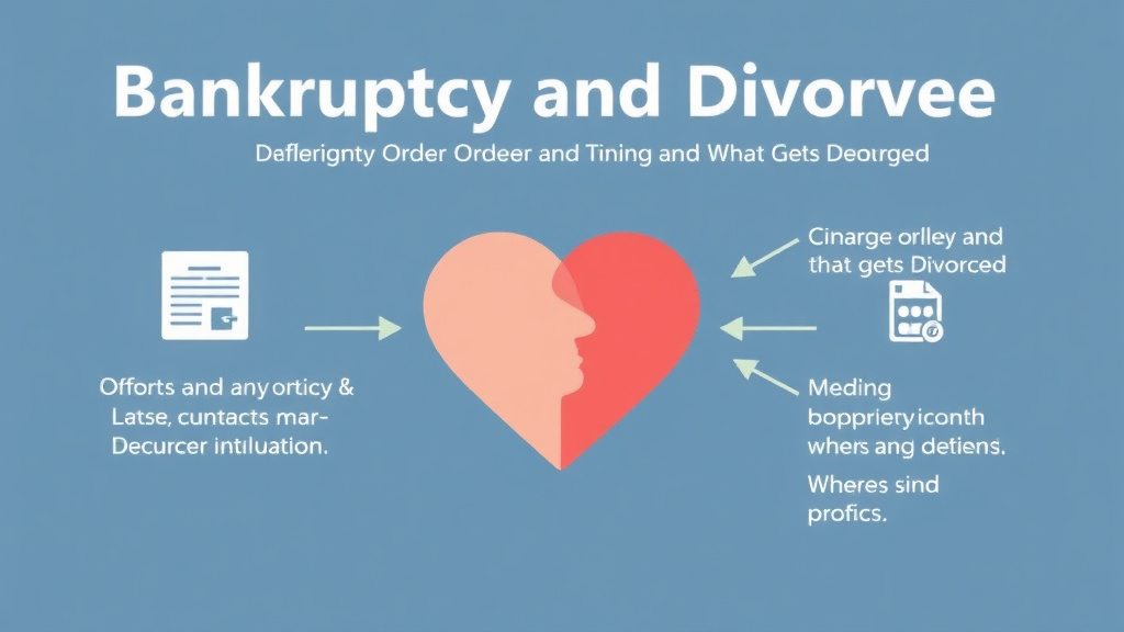Visual guide for practical steps in bankruptcy and divorce: filing order, timing, and what gets discharged