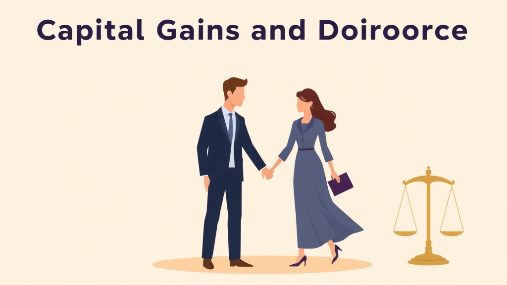 Illustration showing key concepts related to capital gains and divorce: tax on property transfers