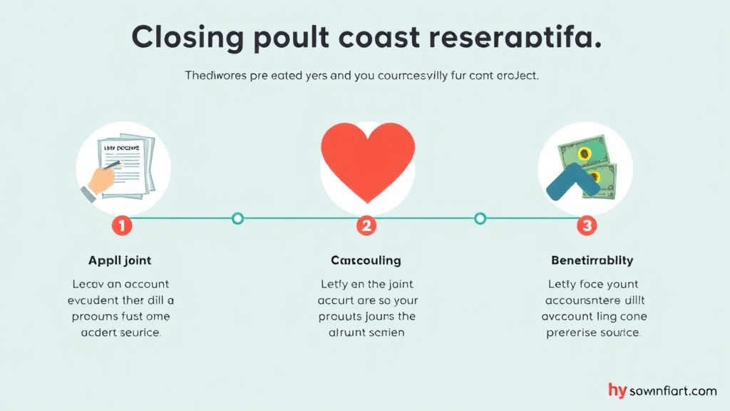 Visual guide for practical steps in closing joint accounts during divorce: a step-by-step guide