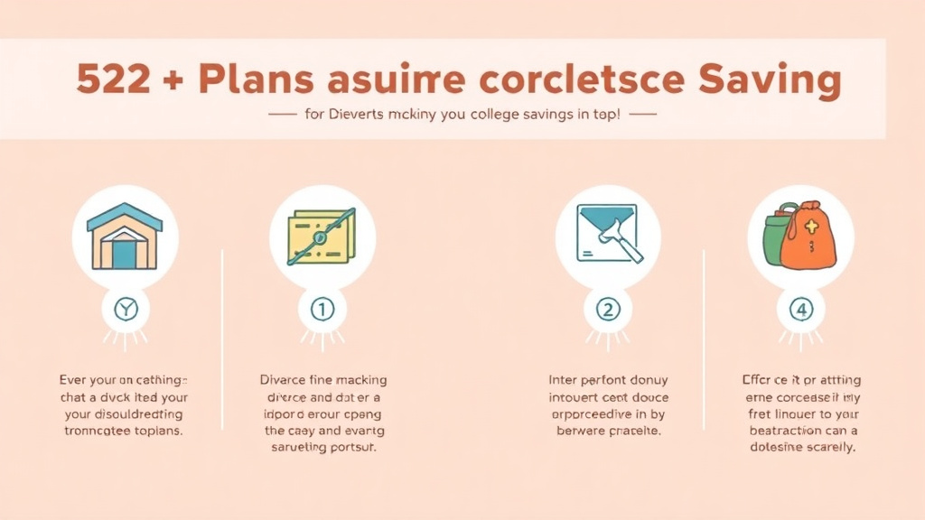 Visual guide for practical steps in 529 plans and college savings in divorce