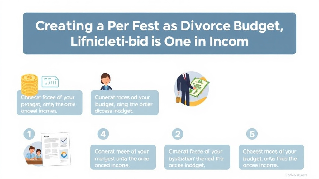 Visual guide for practical steps in creating a post-divorce budget: living on one income