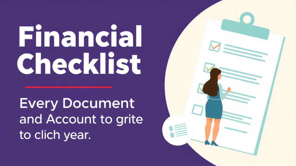 Visual guide for practical steps in divorce financial checklist: every document and account to gather