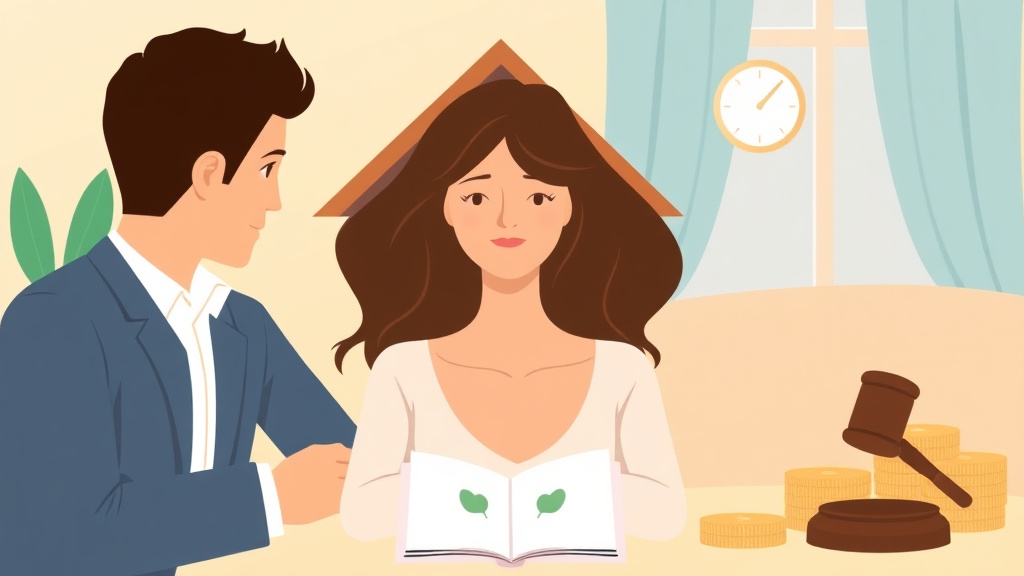 Illustration showing key concepts related to building an emergency fund during divorce