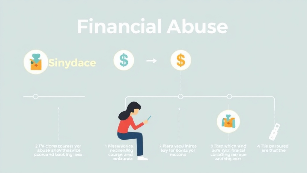 Visual guide for practical steps in financial abuse in marriage and divorce: recognizing it and getting help