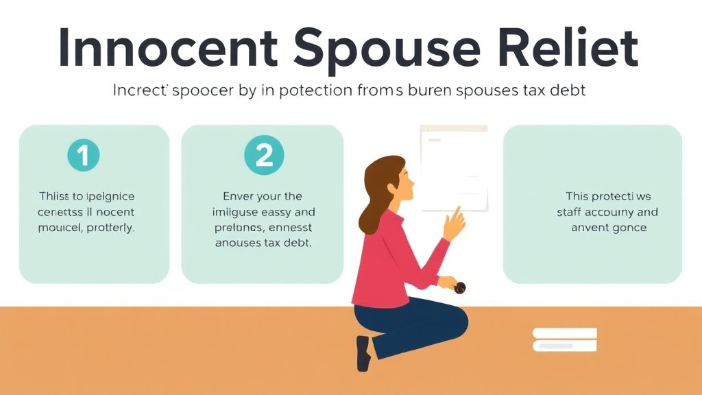 Visual guide for practical steps in innocent spouse relief: protection from a former spouse's tax debt