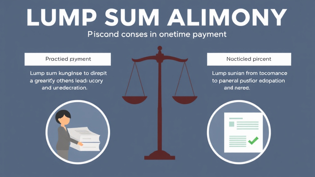 Visual guide for practical steps in lump sum alimony: pros and cons of a one-time payment