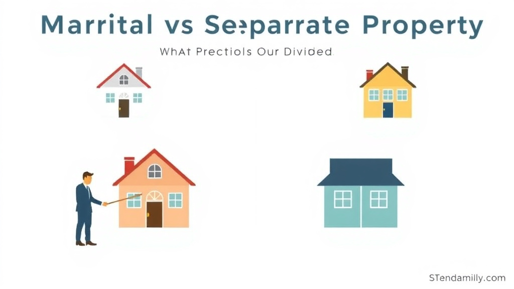 Visual guide for practical steps in marital vs separate property: what gets divided