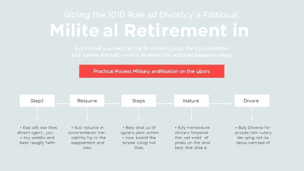 Visual guide for practical steps in military retirement in divorce: the 10/10 rule and dfas