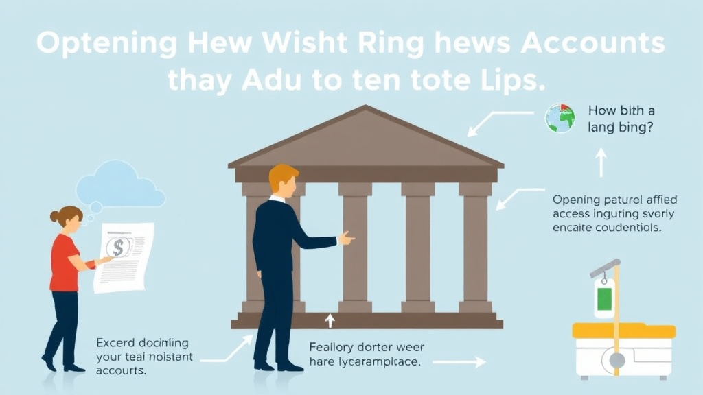 Visual guide for practical steps in opening new bank and credit accounts after divorce