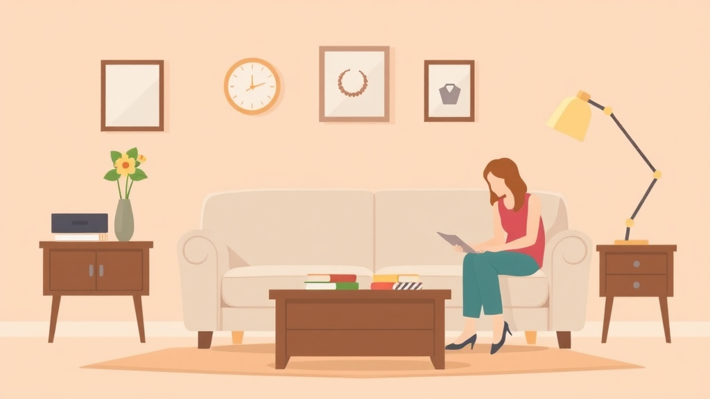 Illustration showing key concepts related to dividing personal property in divorce: furniture, jewelry, and more