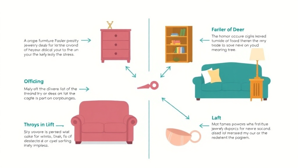 Visual guide for practical steps in dividing personal property in divorce: furniture, jewelry, and more