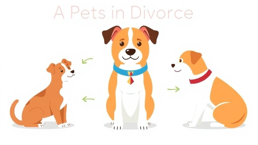 Visual guide for practical steps in pets in divorce: who gets the dog or cat