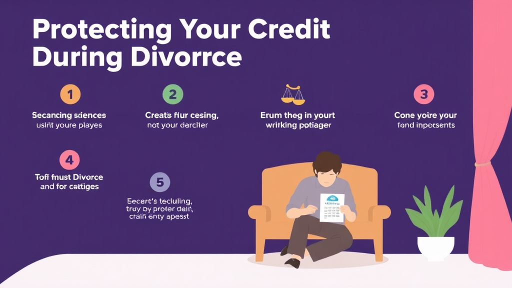Visual guide for practical steps in protecting your credit during divorce: essential steps