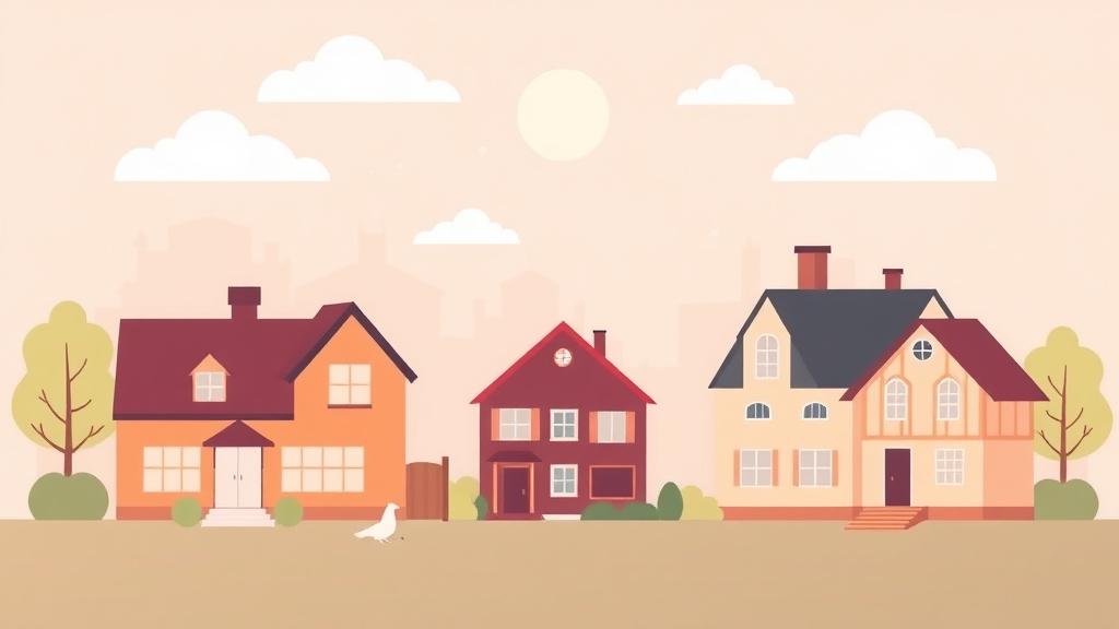 Illustration showing key concepts related to real estate investments in divorce: rental properties and land