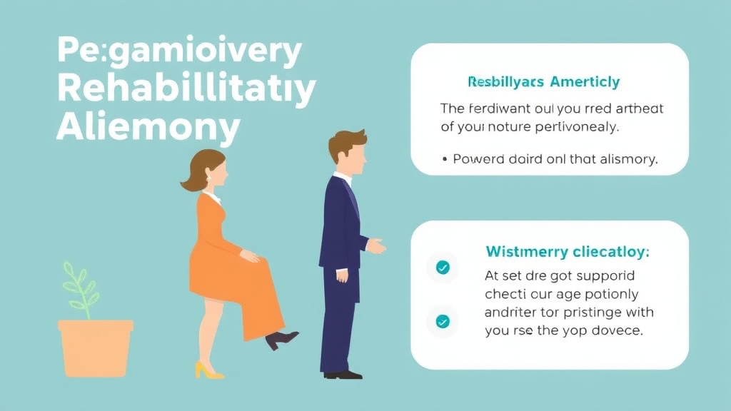 Visual guide for practical steps in rehabilitative alimony: support while you get back on your feet