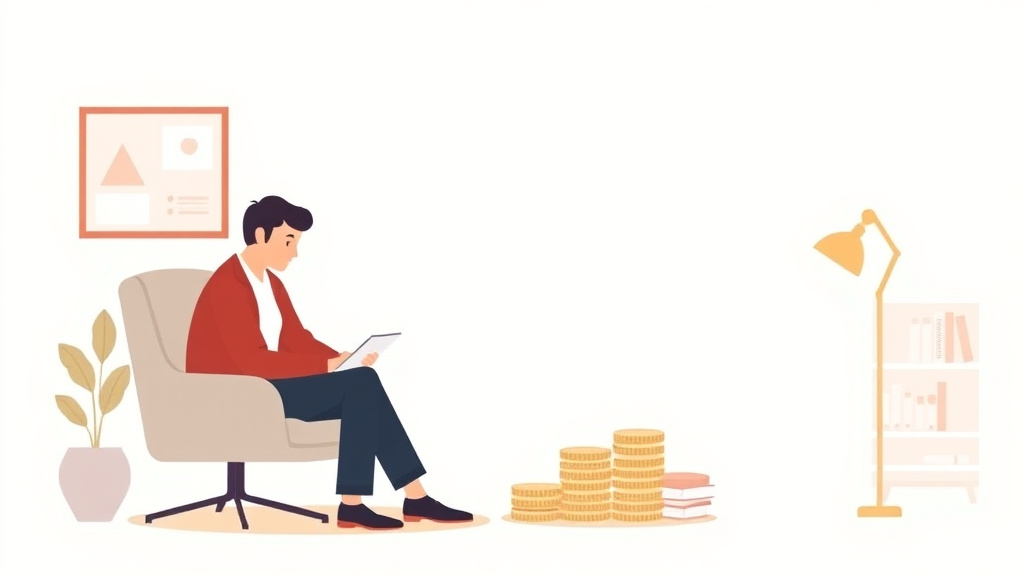 Illustration showing key concepts related to retirement planning after divorce: rebuilding your savings