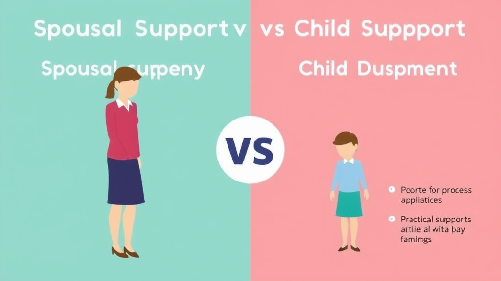 Visual guide for practical steps in spousal support vs child support: key differences