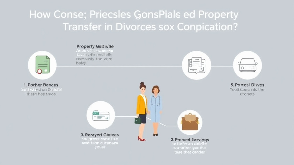 Visual guide for practical steps in tax consequences of property transfers in divorce