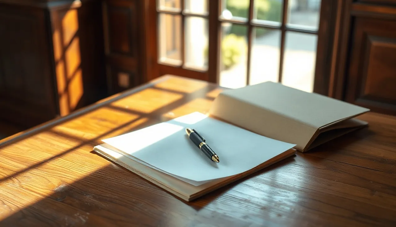 Two folders and a pen on a courthouse table, Pennsylvania divorce forms setting