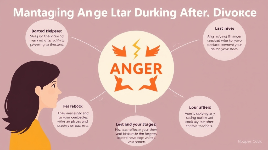 Visual guide for practical steps in managing anger during and after divorce