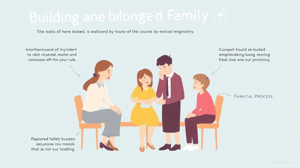 Visual guide for practical steps in building a blended family after divorce: common challenges