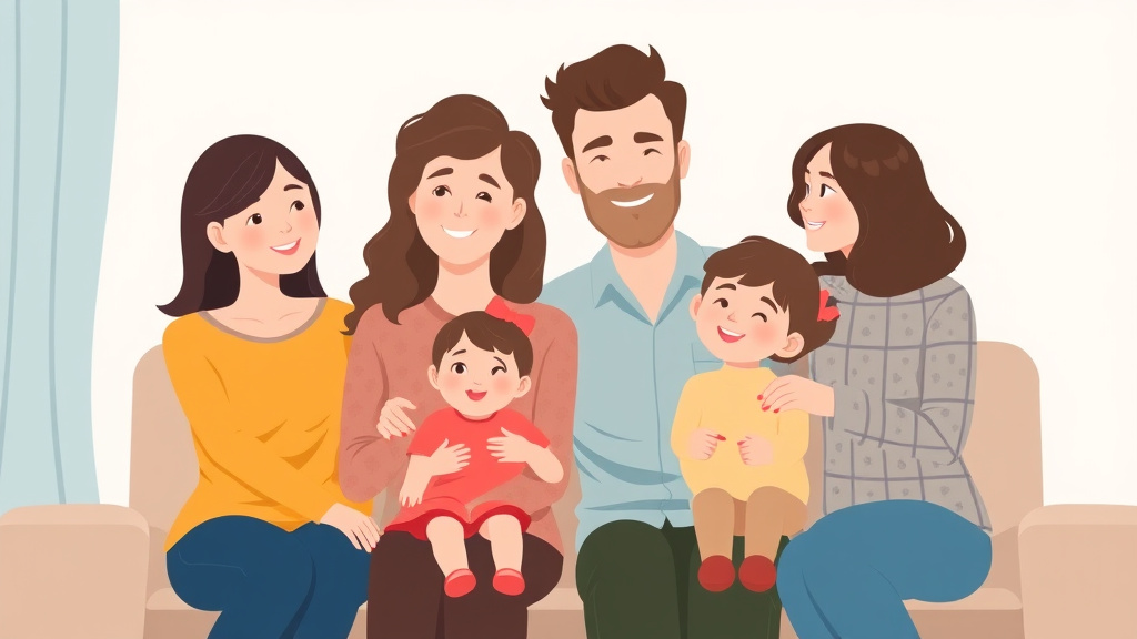 Illustration showing key concepts related to blended family tips: making a new family work