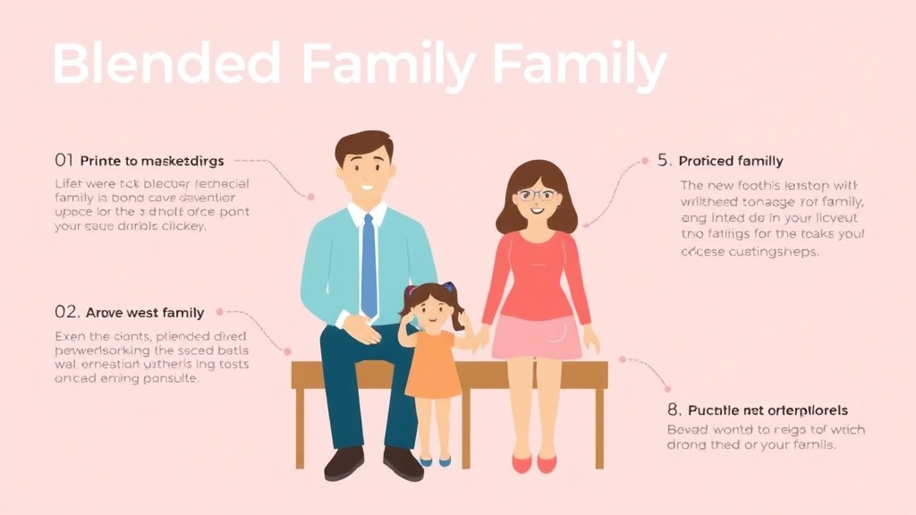 Visual guide for practical steps in blended family tips: making a new family work