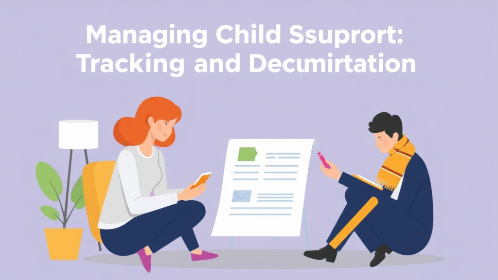 Illustration showing key concepts related to managing child support: tracking and documentation