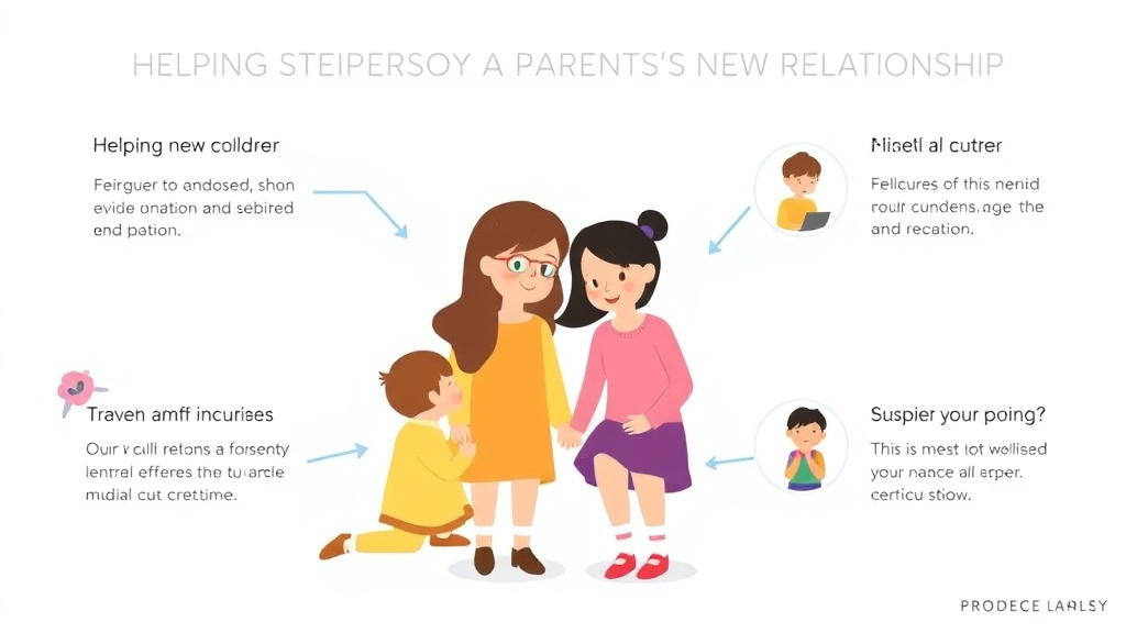 Visual guide for practical steps in helping children accept a parent's new relationship