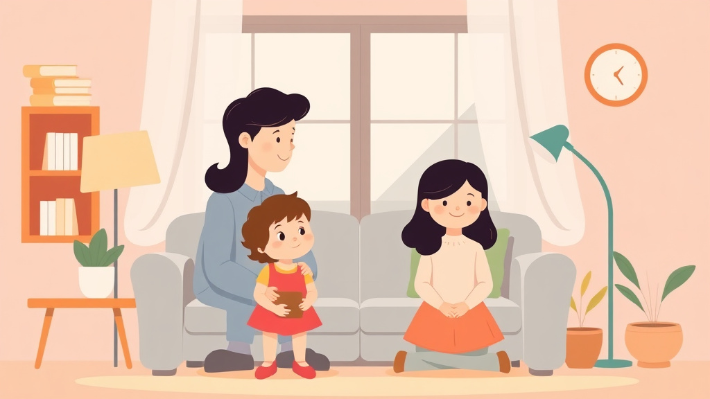 Illustration showing key concepts related to helping children thrive in two homes after divorce