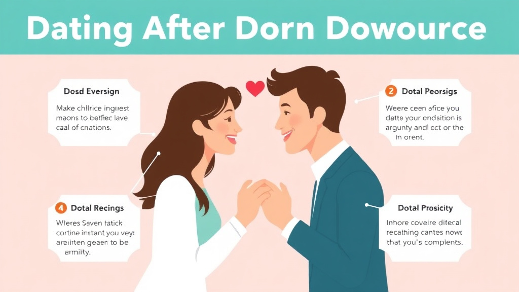 Visual guide for practical steps in dating after divorce: when and how to start