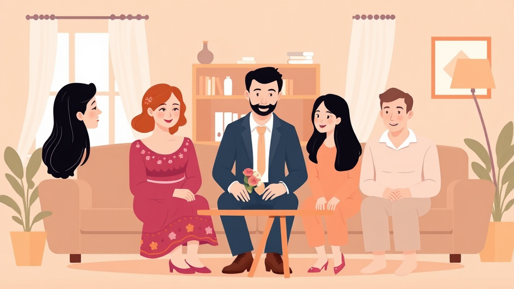 Illustration showing key concepts related to dealing with in-laws and extended family after divorce